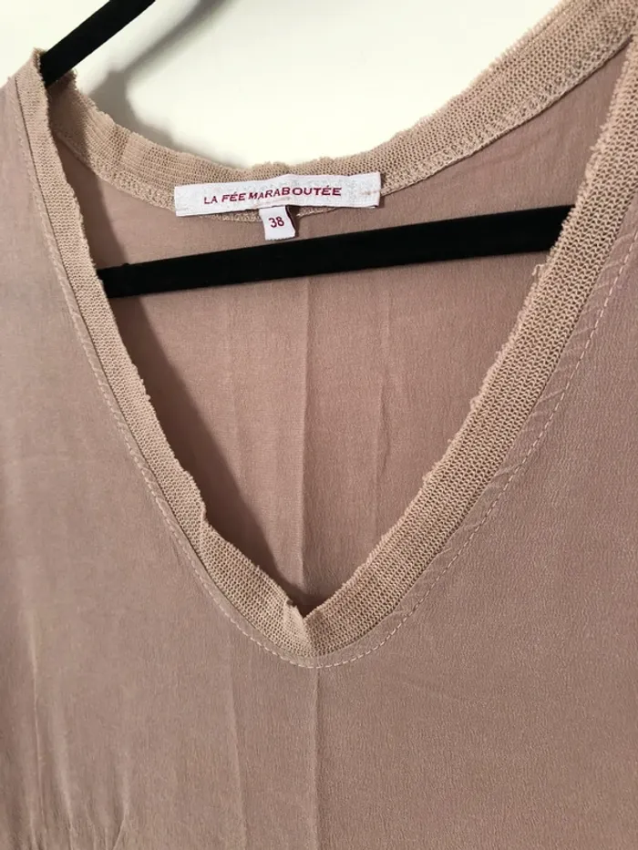 Robe en soie beige rosé La Féee Maraboutée taille 38 neuve - photo numéro 6