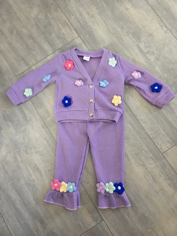 Ensemble fleurs fille 12/18mois Neuf 