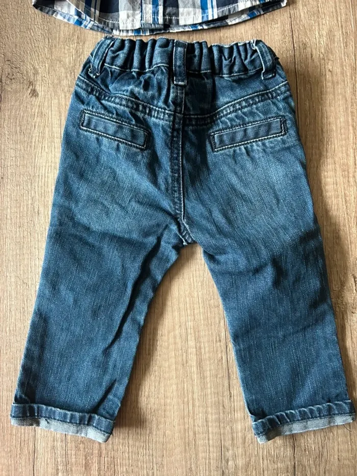 Ensemble jean chemise 12 mois - photo numéro 4