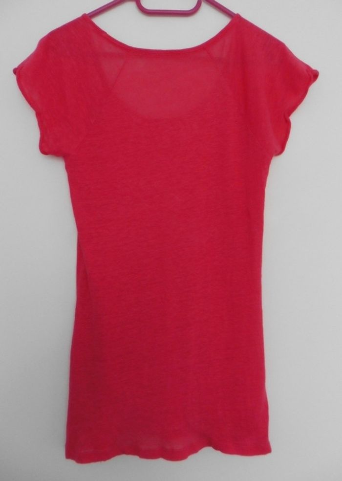 T shirt rose. Etam. Lin. Taille 38 - photo numéro 6