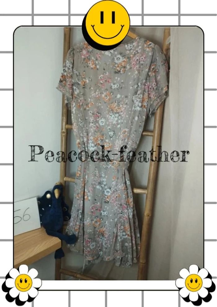 Robe beige fleurie afibel 56 neuve - photo numéro 10