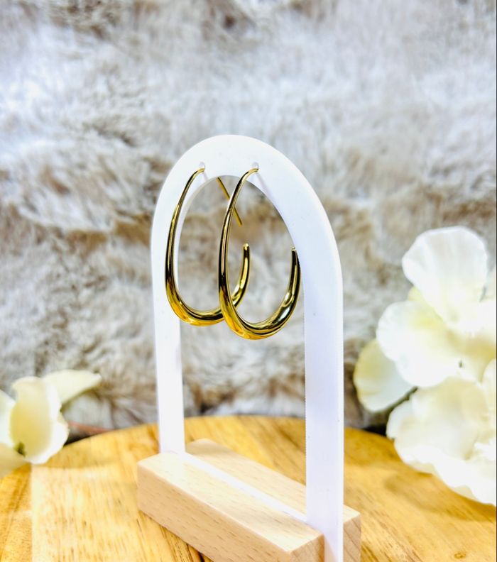 Boucles d’oreilles goutte dorées look chic minimaliste – neuf - photo numéro 4