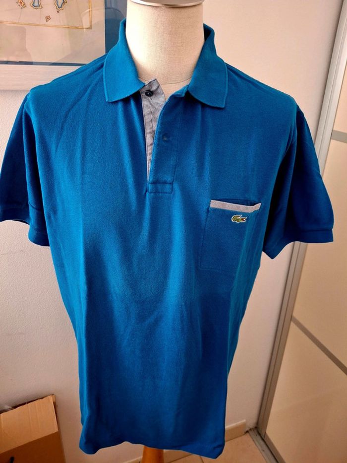 Polo Lacoste homme taille 7 ou XXL bleu drapeau