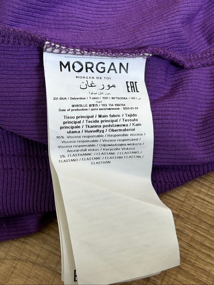 Débardeur violet sans manches Morgan taille XS jamais porté - photo numéro 10