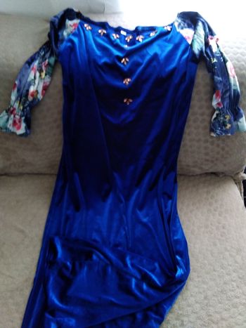 Robe longue en velours