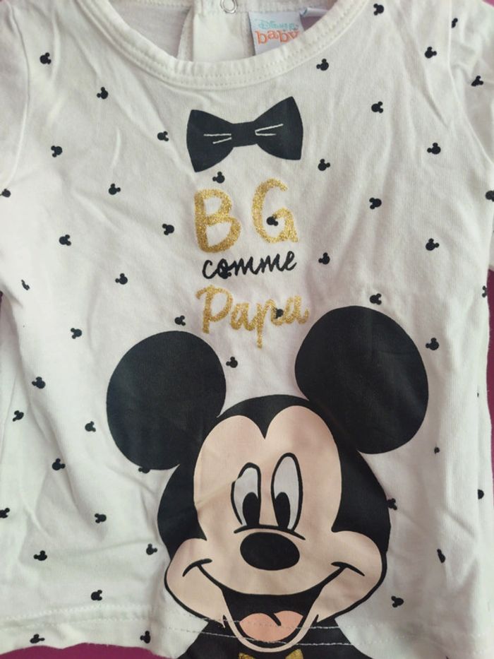 Tee-shirt manches longues garçon mickey Disney taille 3 mois b6 - photo numéro 2