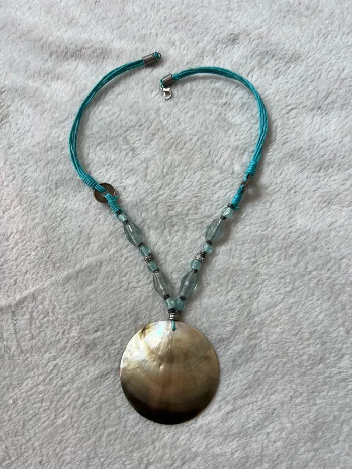 Collier coquillage nacré perles Sea Beach Summer vibes Boho y2k - photo numéro 2