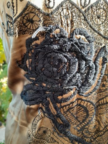 SOIE SATIN robe princesse broderies cuivre noir vintage luxe chic y2k b2b 