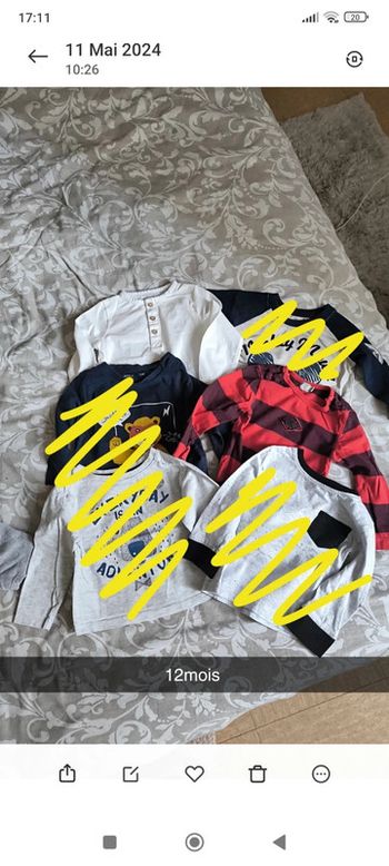 Lot tee shirt 12mois