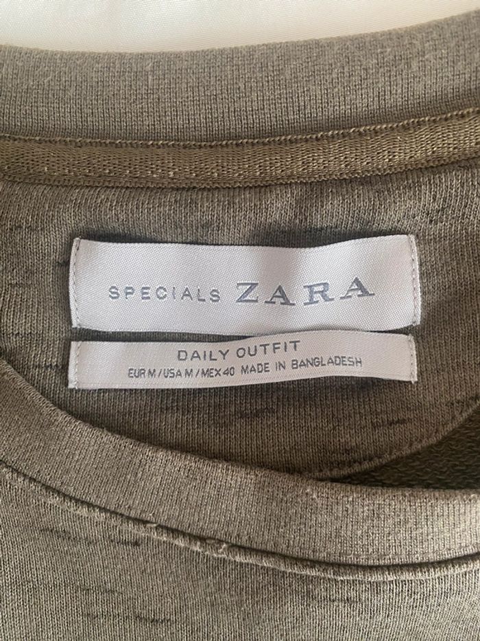 Pull Zara kaki pour homme taille M - photo numéro 2