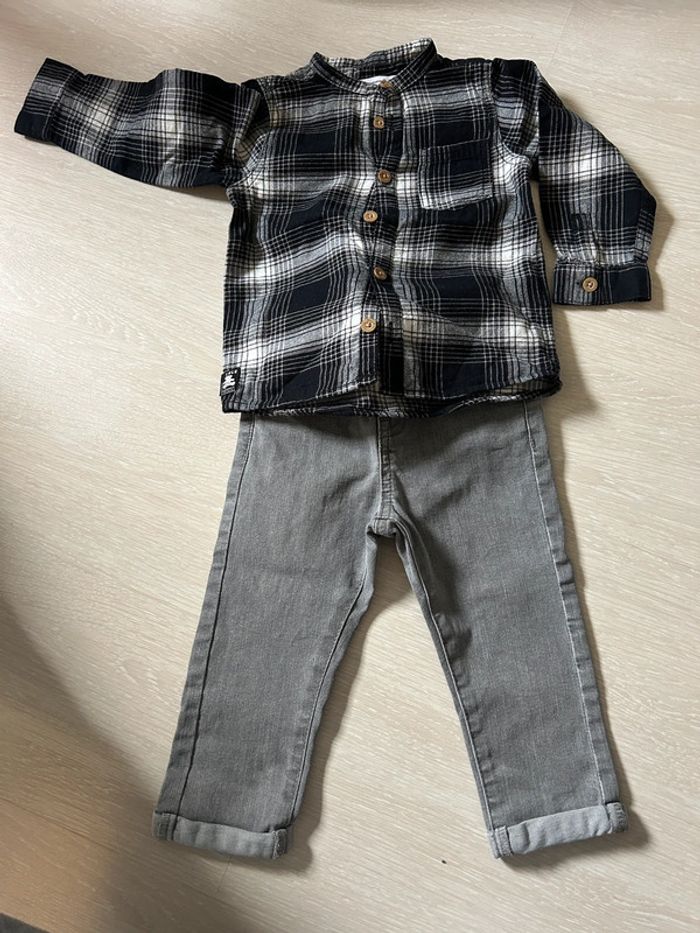 Ensemble chemise + jean garçon 24 mois lulu castagnette (gémo)