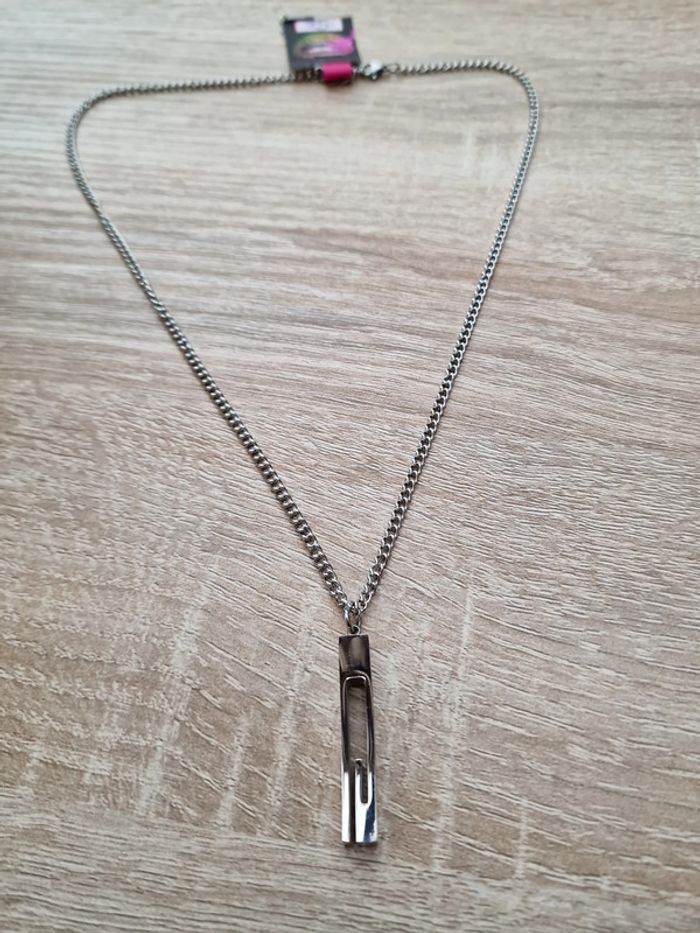 Collier Acier Argenté Grosses Mailles G - photo numéro 19