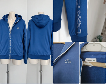 Veste Lacoste Sport zippée à capuche bleu – Logo crocodile – Taille S·Très bon état·Lacoste