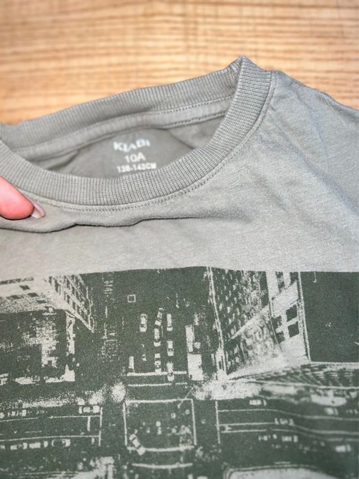 T-shirt kiabi kaki garçon manches longues 10 ans - photo numéro 2