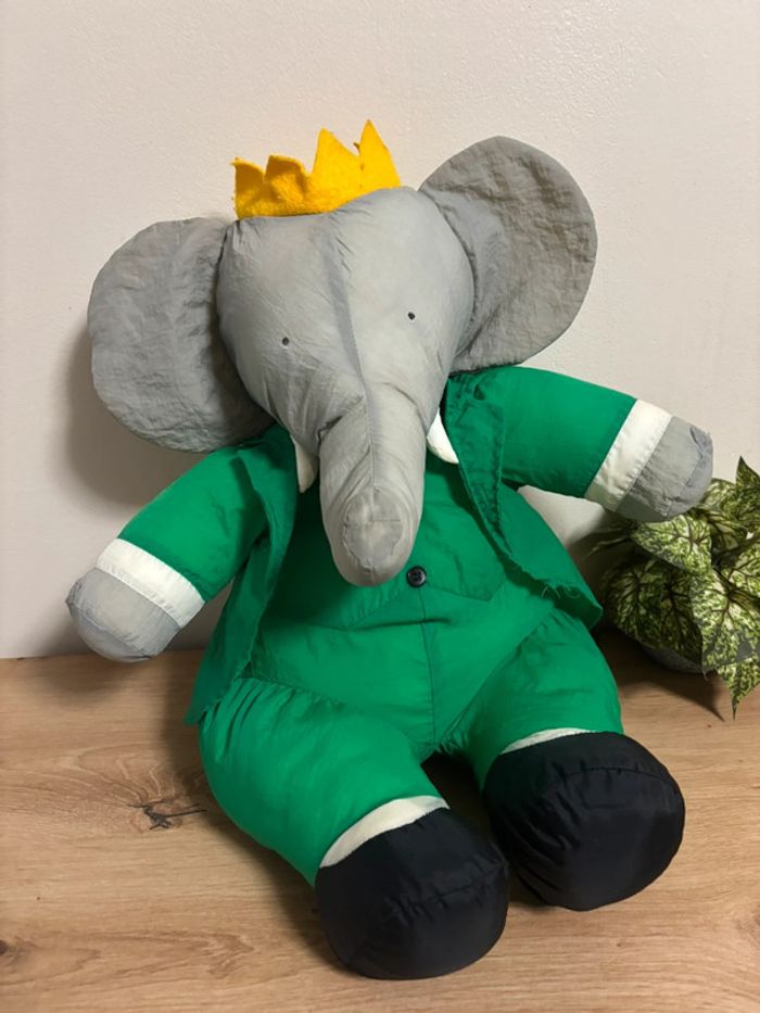 Peluche vintage éléphant babar puffalump 50 cm ideal  loisirs 1991 - photo numéro 2