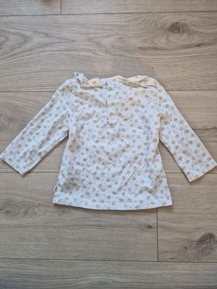 T-shirt bébé fille manches longues Obaibi 12 mois - photo numéro 3