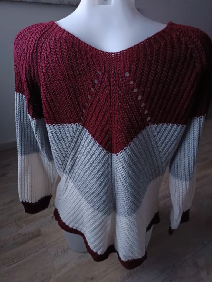 Pull 3 couleur en maille taille S/M - photo numéro 2