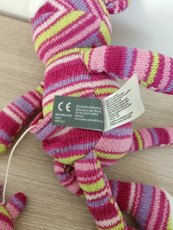Doudou peluche multicolore Orchestra - photo numéro 6