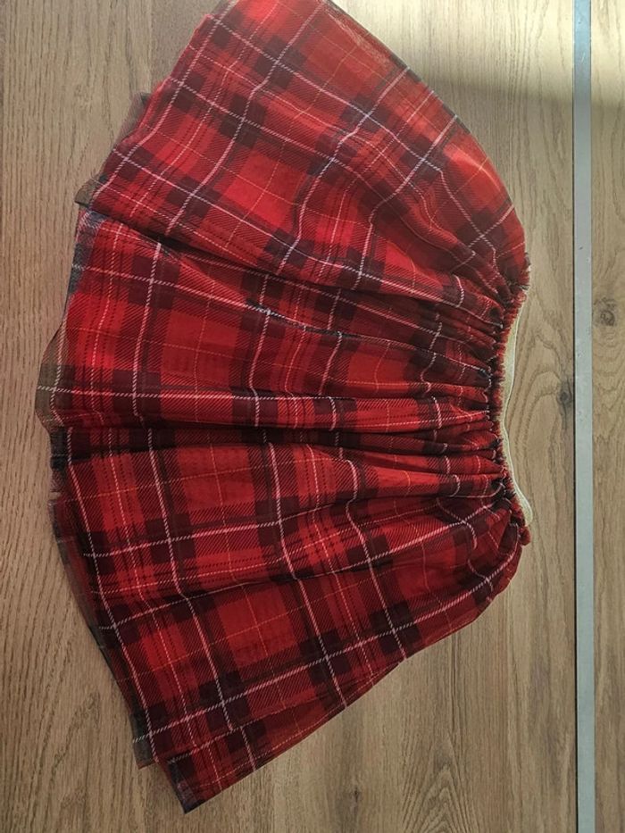 Jupe à tuile à carreaux rouge h&m fille 8/ 10 ans - photo numéro 6