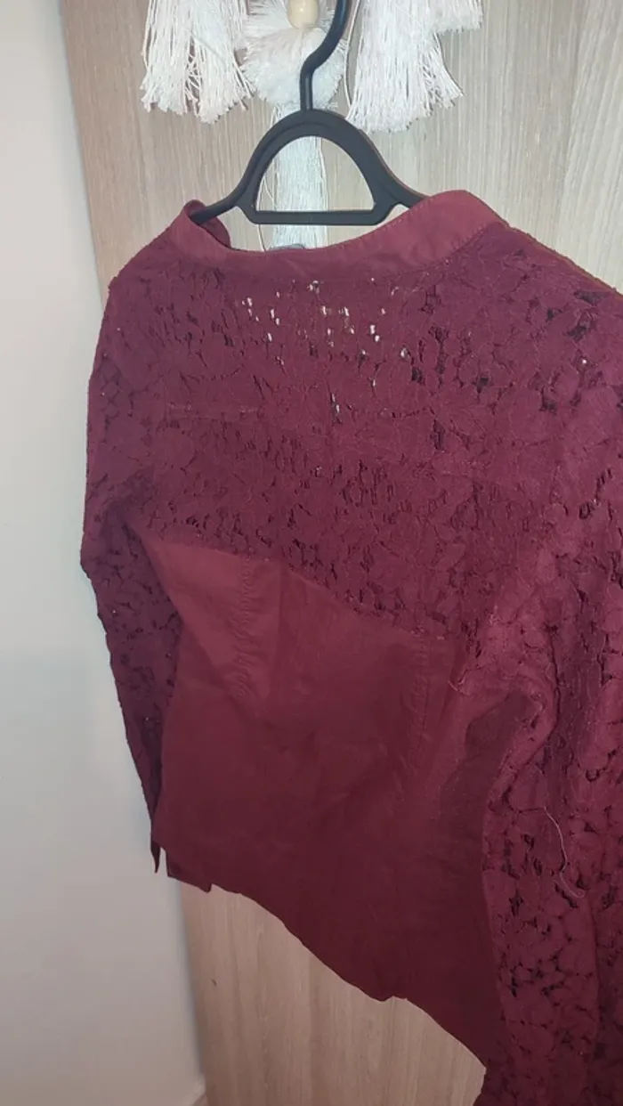 Chemise bordeau dentelle No Excuse - photo numéro 2