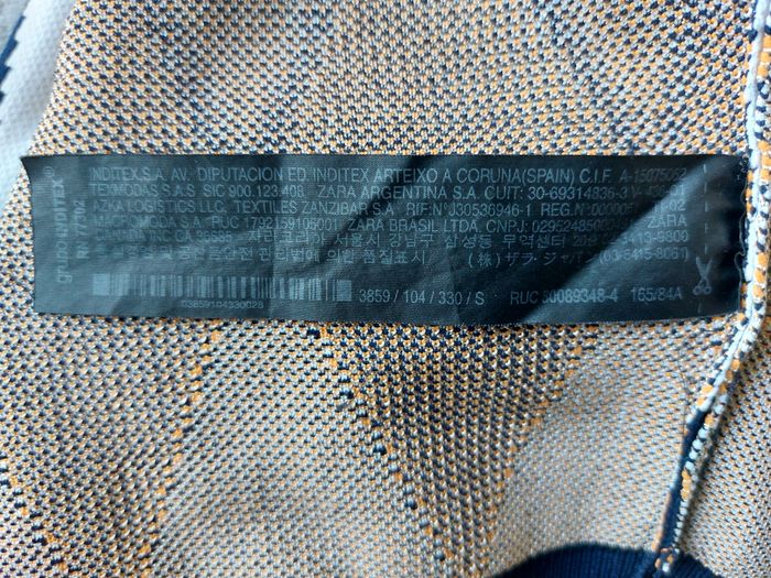 Pull fin Zara Knit doré bleu marine écru taille S - photo numéro 7