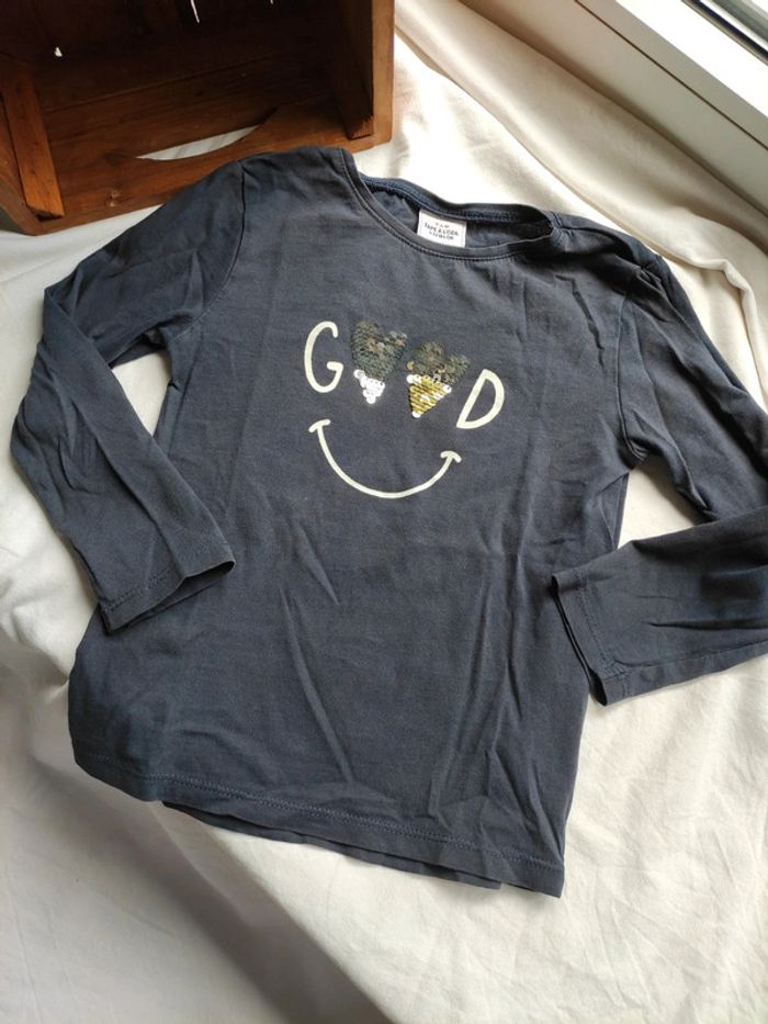 T-shirt manches longues sequins good 4 ans