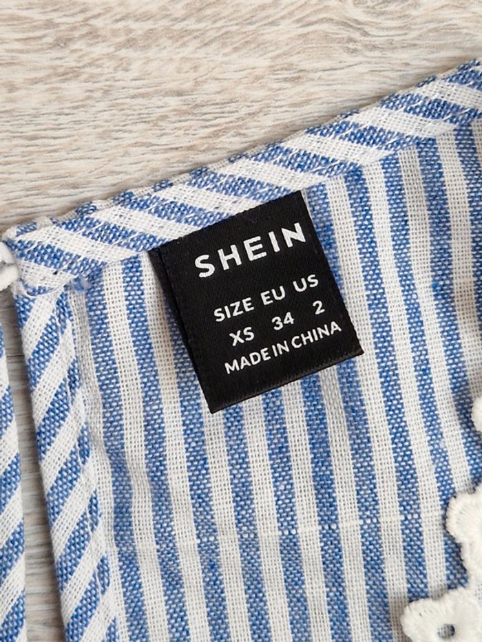 Blouse marinière neuve XS Shein bleu et blanche - photo numéro 2