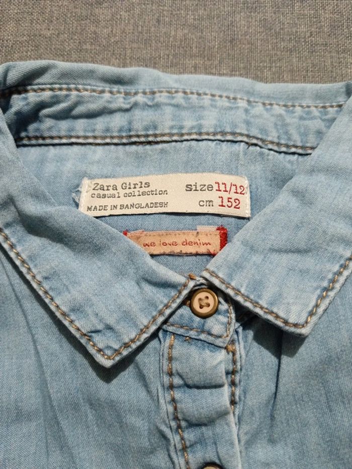 C63 chemise jeans bleu Zara 11-12 ans - photo numéro 3
