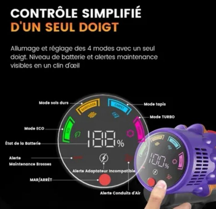 ASPIRATEUR BALAI SANS FIL ERABROS EV5 - photo numéro 6