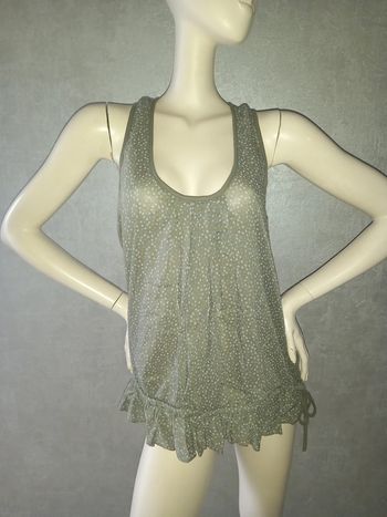 débardeur kaki fluide élastique à la taille 42