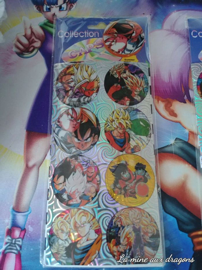 Neuf Lot Caps Laser Dragon Ball DBZ pog tazo menko cards carte rare set slammer