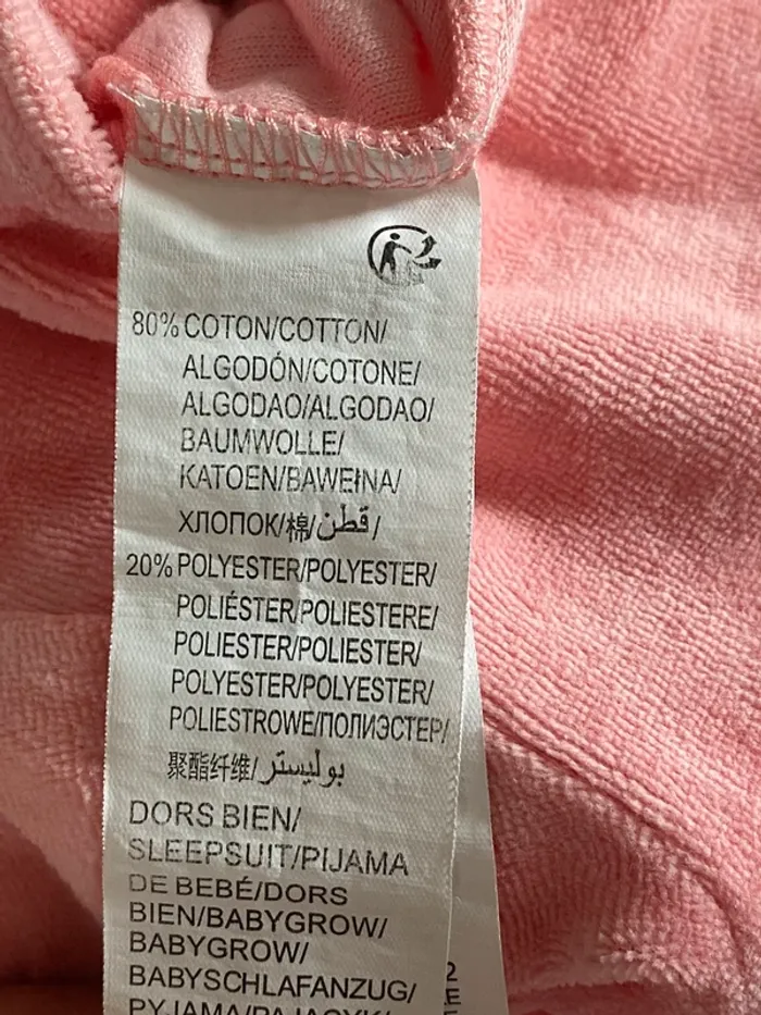 Pyjama épais rose pastel Kiabi 6 mois/63-69 cm [ref.110B070] - photo numéro 5
