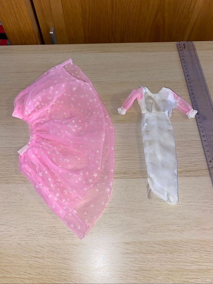 Poupée Lynette vintage parlante damart robe rose étoile - photo numéro 4