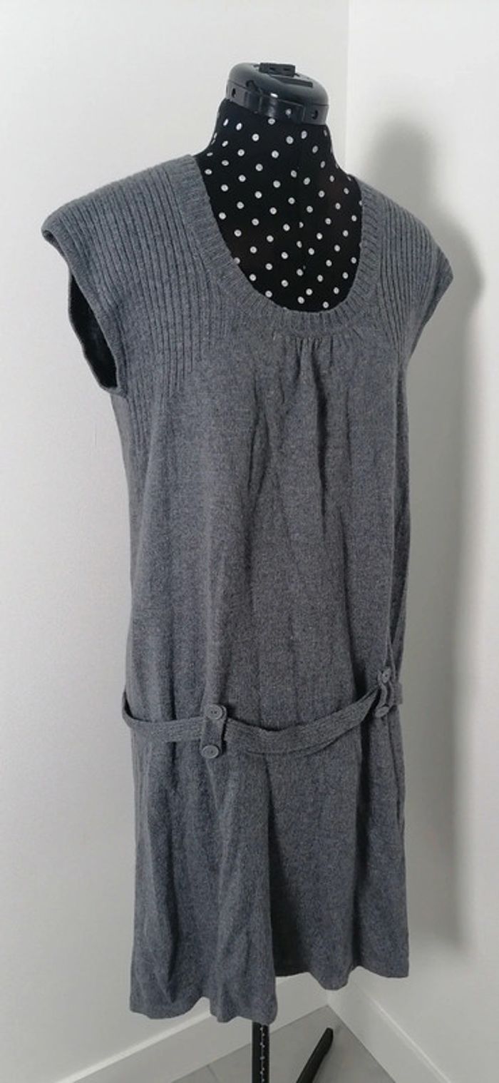 Robe pull à ceinture gris angora Taille L Riu - photo numéro 7