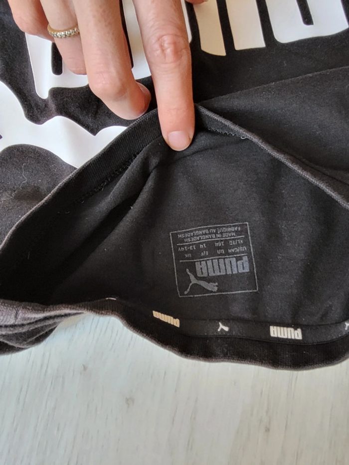 Tee shirt puma 14ans noir et blanc - photo numéro 3