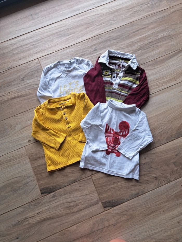 Lot 4 tee shirts manche longue 12 mois Orchestra