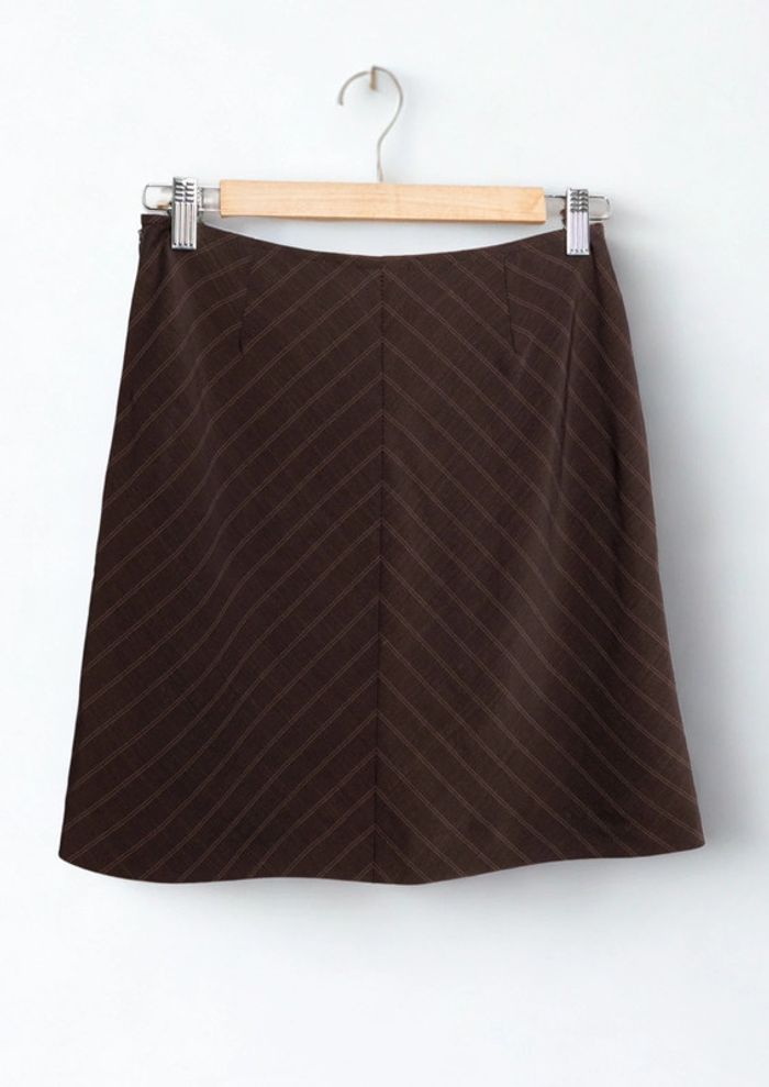 Jupe courte marron à rayures Brown skirt preppy y2k style Max&Co Size 36 - photo numéro 4