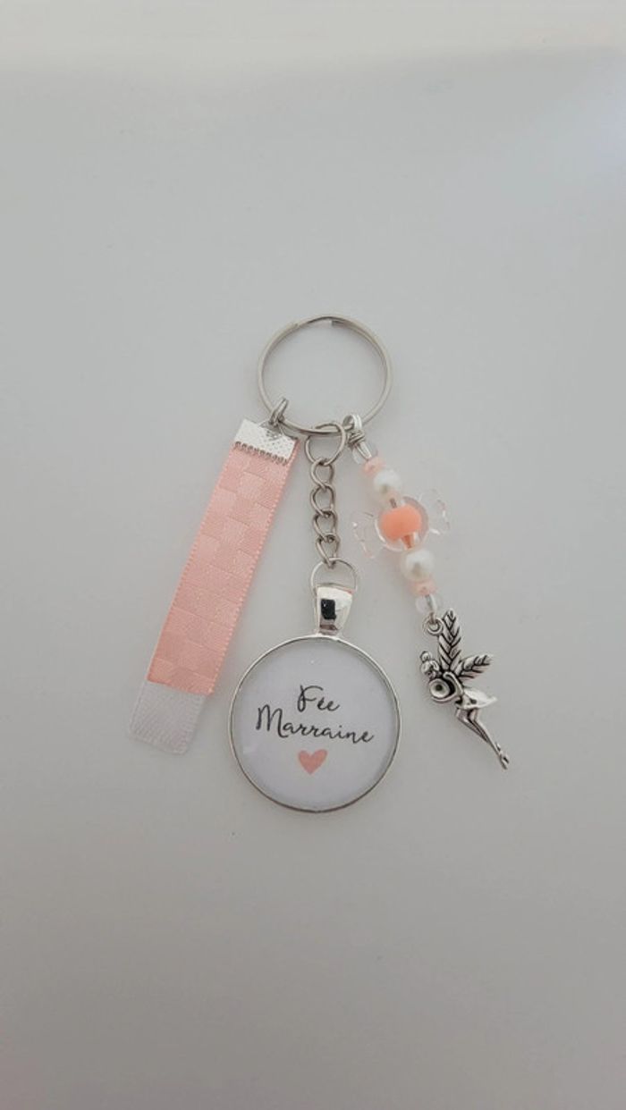 Cadeau marraine, porte clé message bijoux de sac " fée marraine "