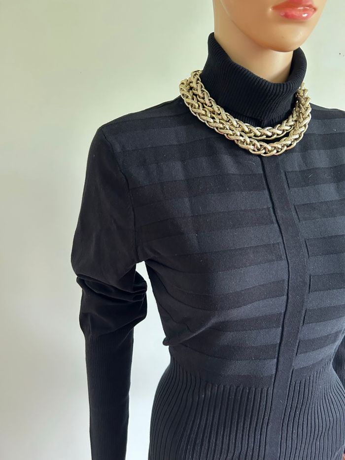 Robe pull noire neuve à manches longues Morgan taille XL (taille petit) - photo numéro 4