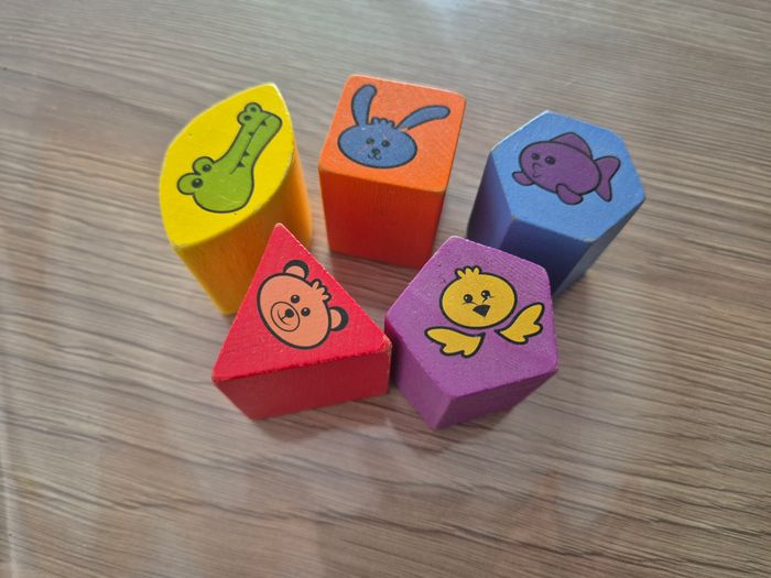 Lot 5 Formes Animaux en Bois – Pièces pour Boîte à Formes ou Jeux d’Éveil - photo numéro 2