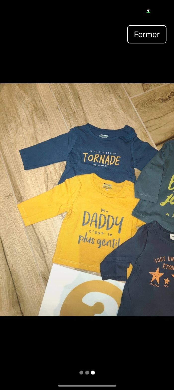 Lot 4 T-shirts manches longues maman papa - photo numéro 3