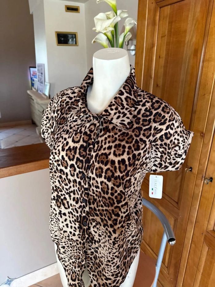 Chemise blouse léopard femme taille unique fluide femme - photo numéro 4