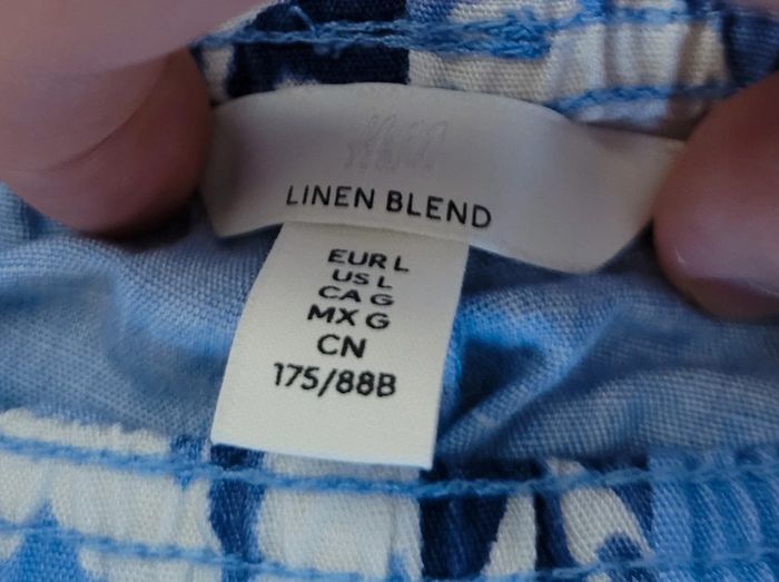 Short tissu lin motifs palmier - H&M - L - photo numéro 3