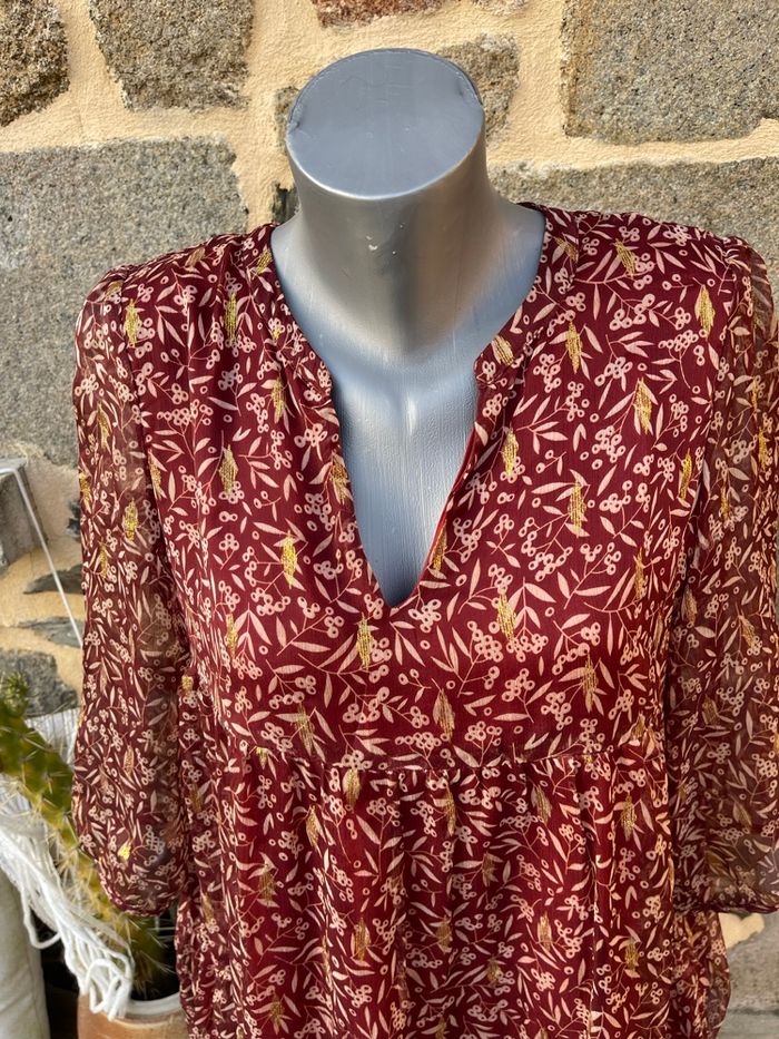 Robe courte en voile bordeaux - - photo numéro 6