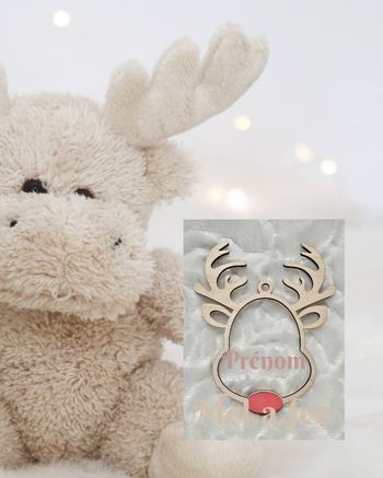 Tête de renne prenom en bois