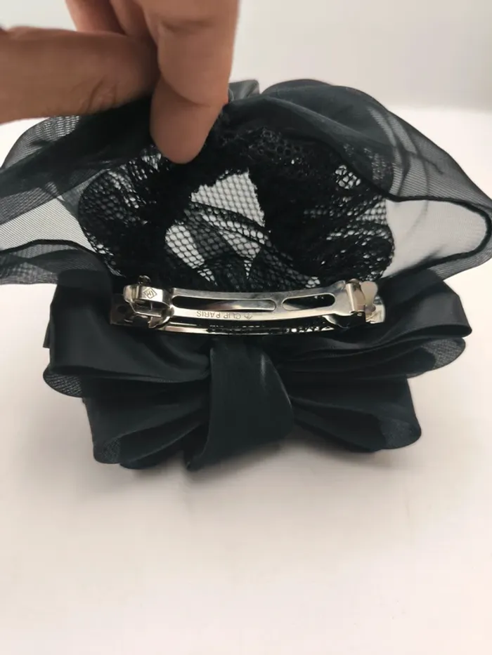 Pince à cheveux avec barrette et nœud pour chignon élégant - photo numéro 4
