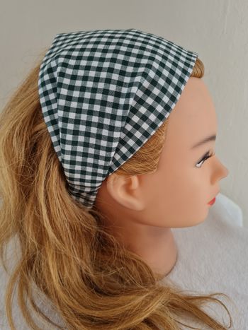 Bandeau fichu vichy vert