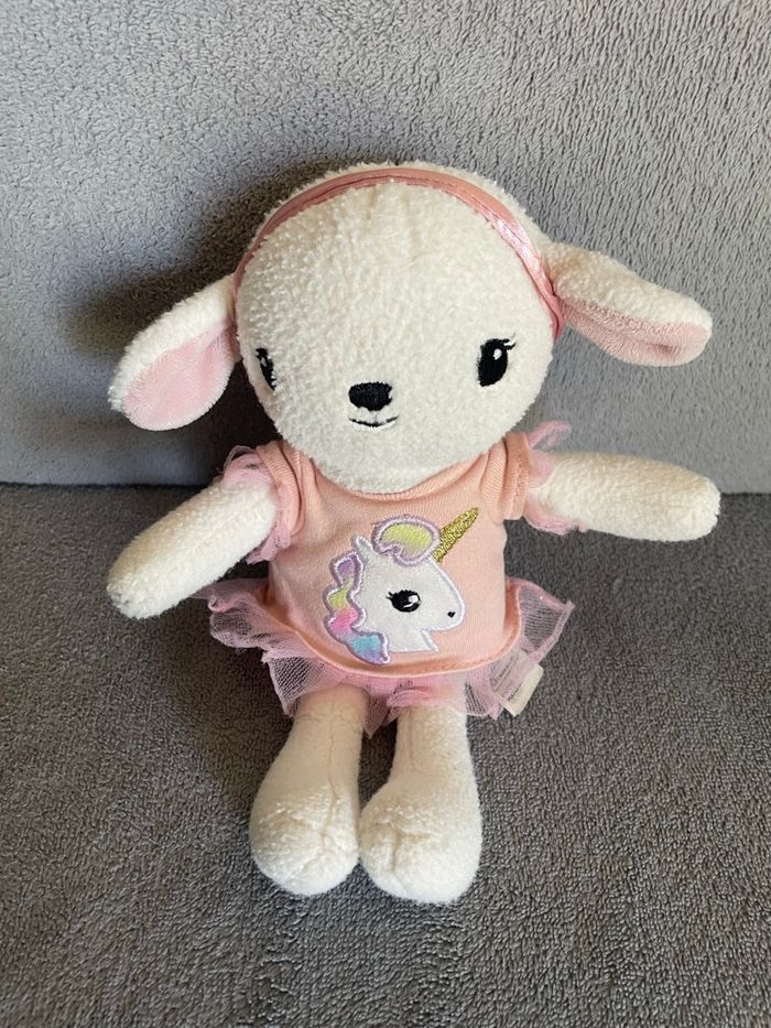 Doudou peluche mouton blanc rose tutu licorne H et M H&M - photo numéro 1