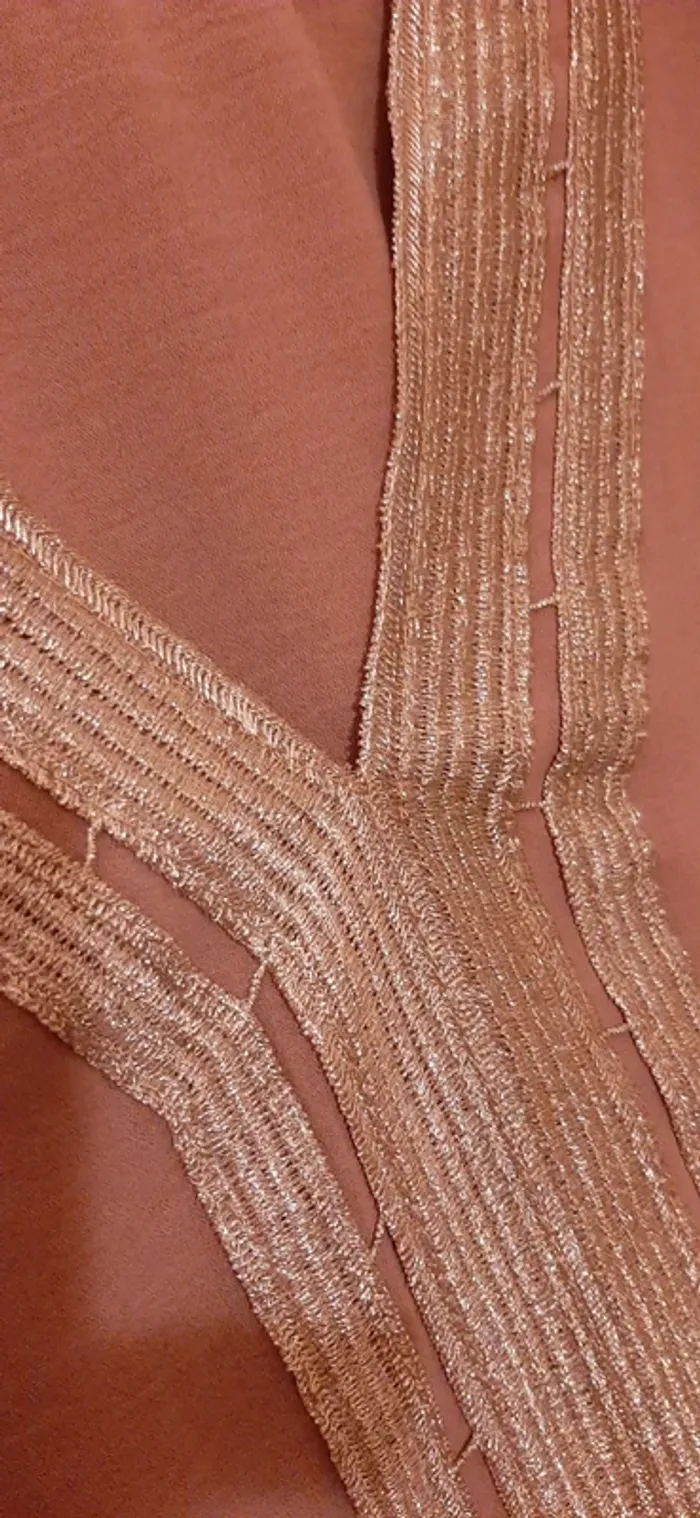 Ensemble tunique et palazzo camel et doré fabriqué en France - photo numéro 5