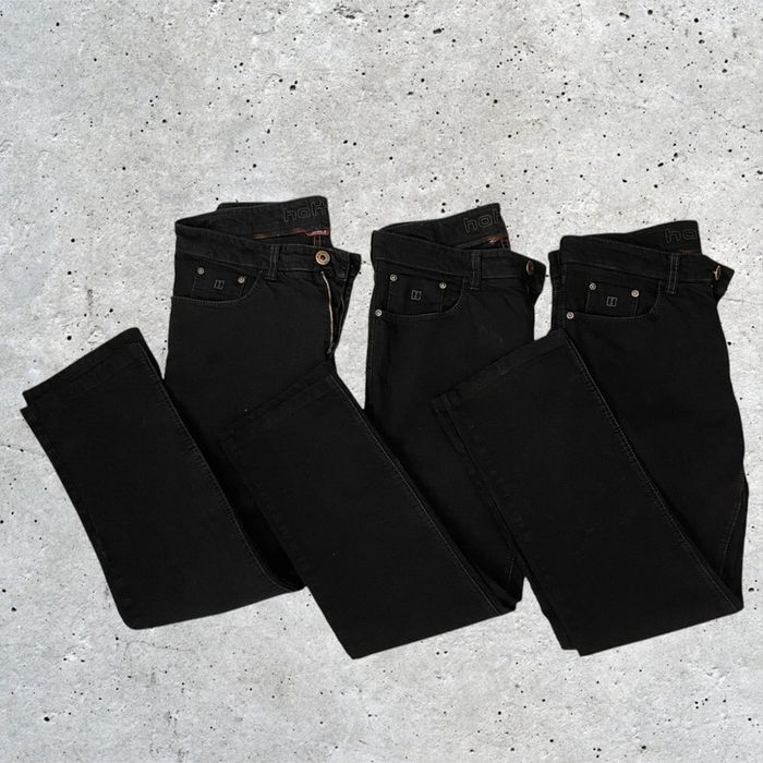 Lot de 3 Jeans homme en denim stretch noir Hattric – Coupe droite, Taille 32 - photo numéro 2